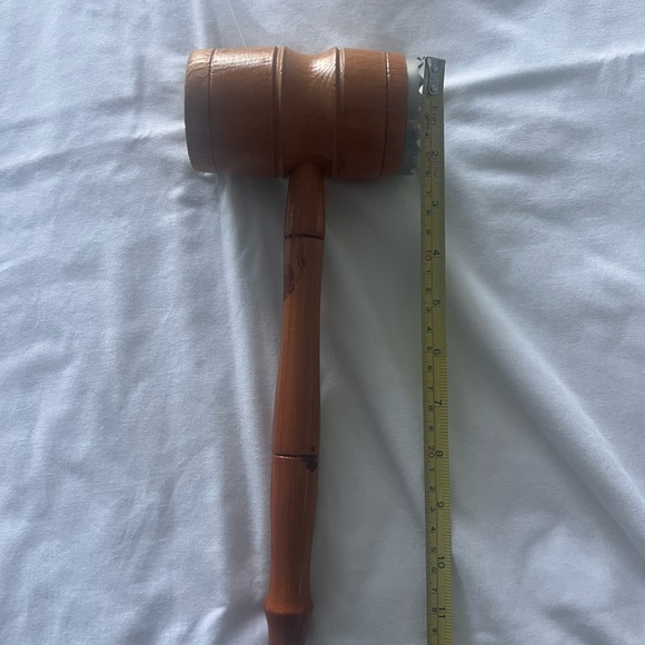 Large Vintage Wooden Meat Tenderizer MALLET 12" LONG - Picture 3 of 10
